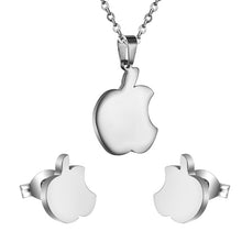 Load image into Gallery viewer, LUXUKISSKIDS Stainless Steel Dubai Men Gold Jewelry Sets Apple Pendant Necklace Earrings African Indian Jewelrysets For Women
