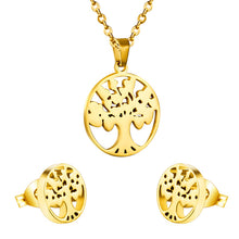 Load image into Gallery viewer, LUXUKISSKIDS Stainless Steel Dubai Men Gold Jewelry Sets Apple Pendant Necklace Earrings African Indian Jewelrysets For Women
