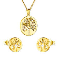 Load image into Gallery viewer, LUXUKISSKIDS Stainless Steel Dubai Men Gold Jewelry Sets Apple Pendant Necklace Earrings African Indian Jewelrysets For Women
