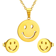 Load image into Gallery viewer, LUXUKISSKIDS Stainless Steel Dubai Men Gold Jewelry Sets Apple Pendant Necklace Earrings African Indian Jewelrysets For Women
